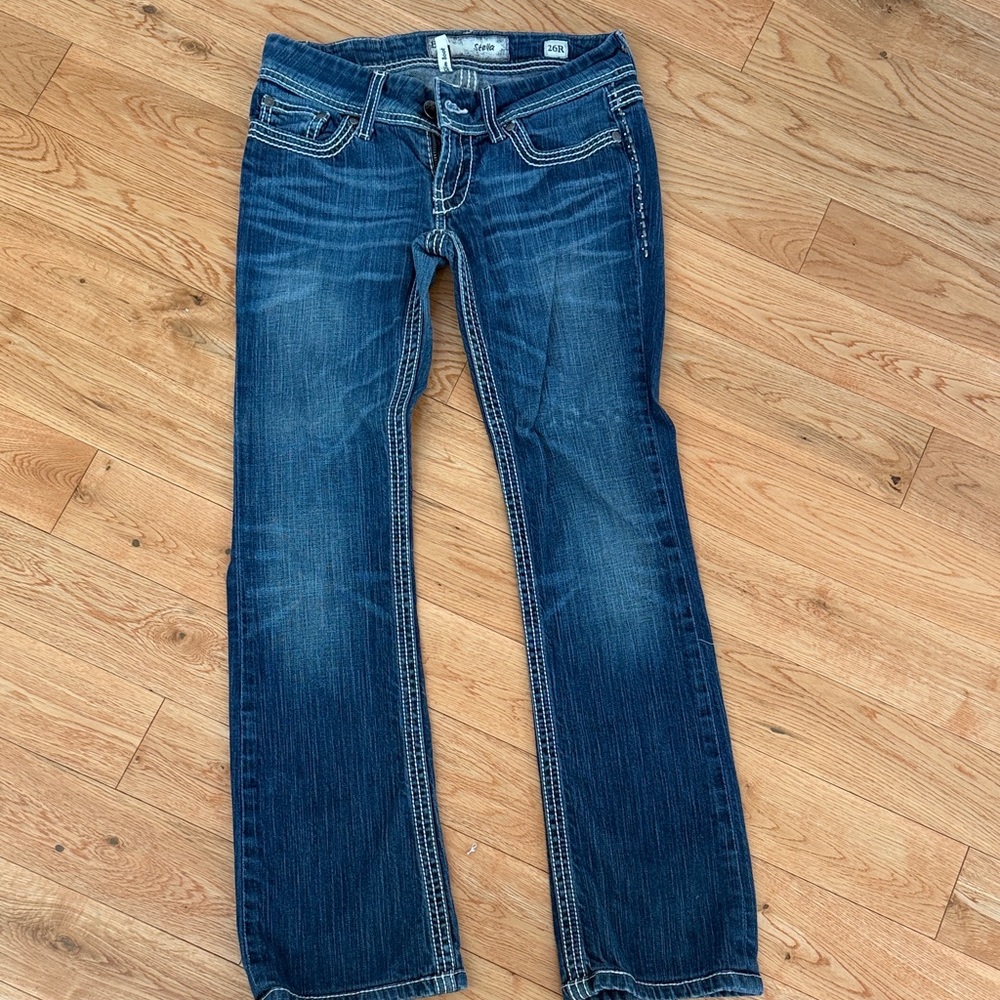 BKE Women's Dark Blue Straight Leg Jeans